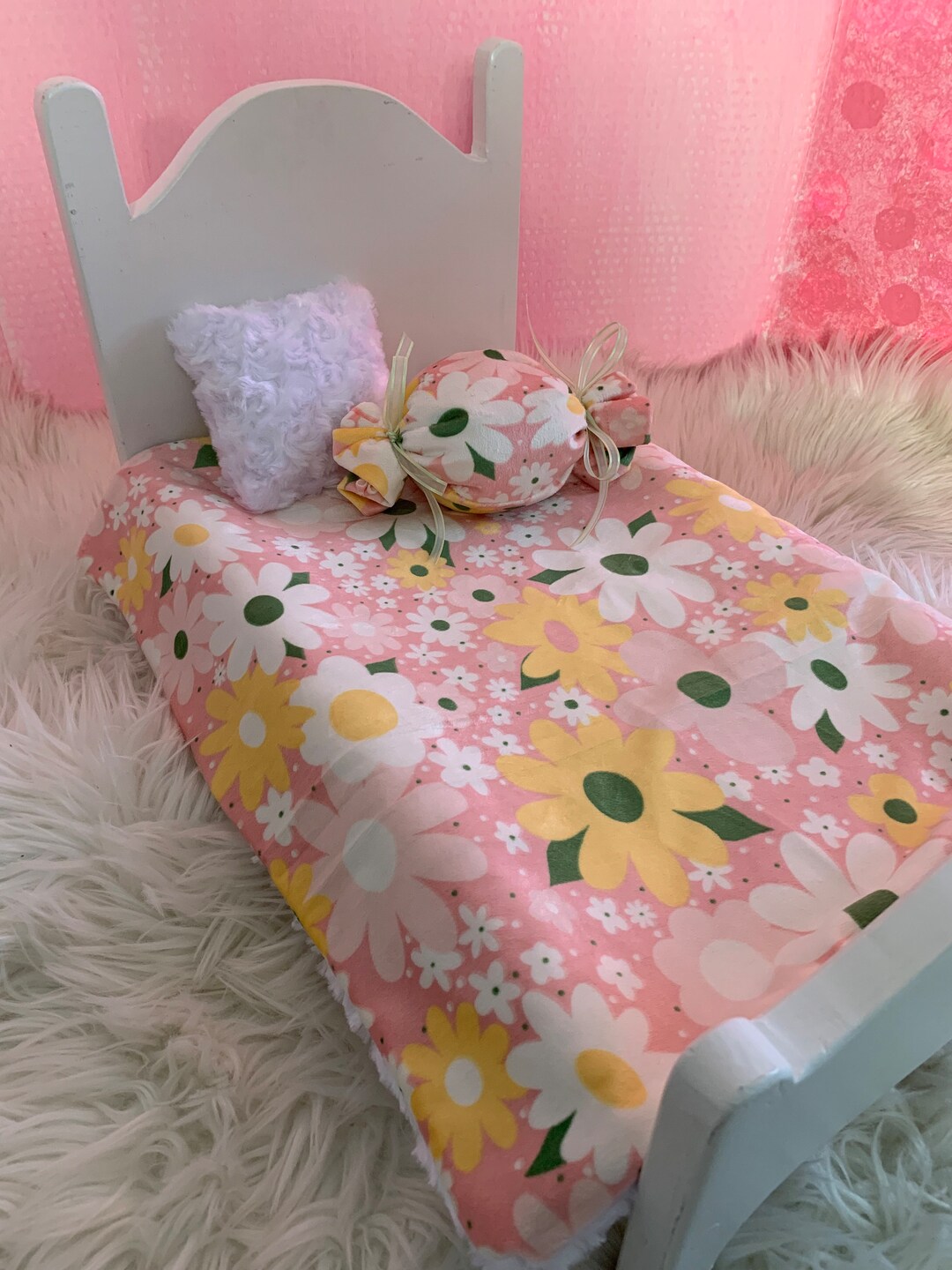 Flower Bedding for 18 Inch Dolls / 3 Piece Set Etsy