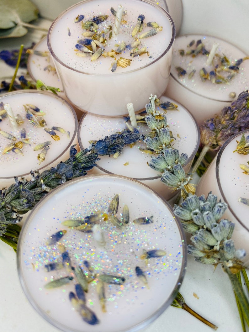 Lavender Scented Botanical Soy Wax Tea Lights Candle Gift Etsy