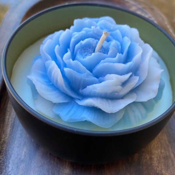 Hydrangea Scented Soy Wax Flower Shaped Decorative Candle, Spa Relaxation Floral Candle, Self Care, Self Love, Aromatherapy, Birthday Gifts
