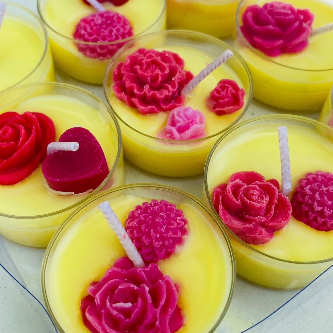 Plumeria Scented Soy Wax Tea Lights Floral Decorative Etsy