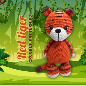 Red Tiger Crochet Pattern, Tiger Amigurumi Pattern, Crochet tutorial