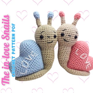 In-love Snails Crochet Pattern, Cute Snail Digital Pattern, Snail Amigurumi PDF