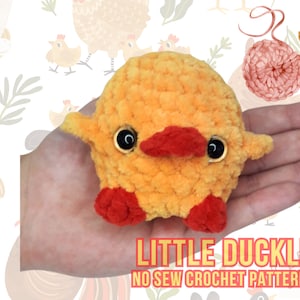 No Sew Duckling Crochet Pattern, Crochet Duck Pattern, Beginner Pattern