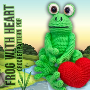 Frog Crochet Pattern, Handmade Amigurumi Crochet Toy