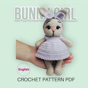 Bunny Crochet Pattern, Bunny Digital Pattern, Toy Crochet Amigurumi