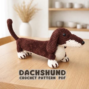 Crochet Dachshund Pattern PDF, Plush Joy Animals Collection, Beginner Friendly Digital Download