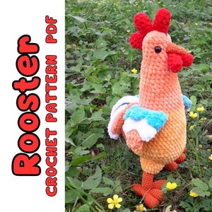 Rooster Crochet Pattern, Chicken Digital Pattern