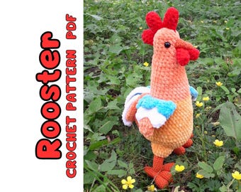Rooster Crochet Pattern, Chicken Digital Pattern