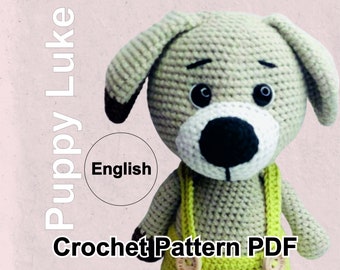 Amigurumi Puppy Crochet Pattern, Stuffed Dog Toy (Digital Pattern)