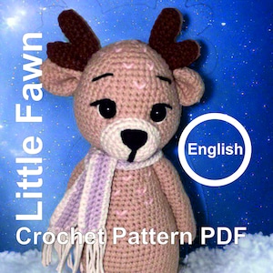 Little Fawn crochet pattern, Amigurumi deer pattern, Digital downloads