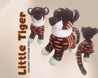 Tiger Amigurumi Crochet Pattern, Stuffed Animal Toy (PDF Pattern)