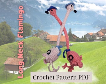 Long Neck Flamingo Crochet Pattern | Amigurumi Bird Toy (PDF)
