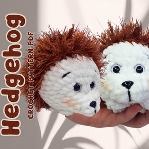 Hedgehog crochet pattern, No sew crochet pattern, beginner crochet pattern