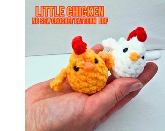 No Sew Chicken Crochet Pattern, Little Plushie, Beginner Amigurumi (PDF Pattern)