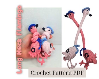 Long Neck Flamingo Crochet Pattern, Flamingo crochet tutorial, crochet for beginners