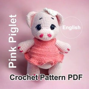 Adorable Pig Amigurumi Tutorial - Instant Download PDF, Pig Crochet Pattern, Animal Crochet pdf