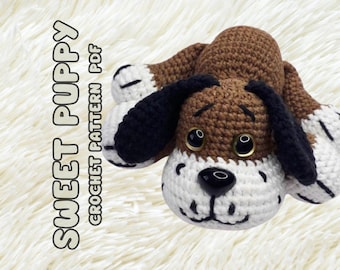 Crochet Puppy Pattern, Amigurumi Dog, Stuffed Animal (Digital Pattern)