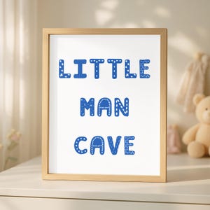 Little Man Cave Boys Nursery Boys Kids Room Wall Art Decor Digital Printable