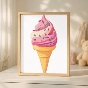 Rosa Eistüte Sommer Kinderzimmer Kinderzimmer Printable