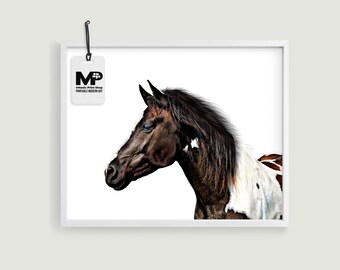 Printable wall art horse poster. This horse print is great equestrian art for farmhouse decor or Southwestern decor. Downloadable prints.