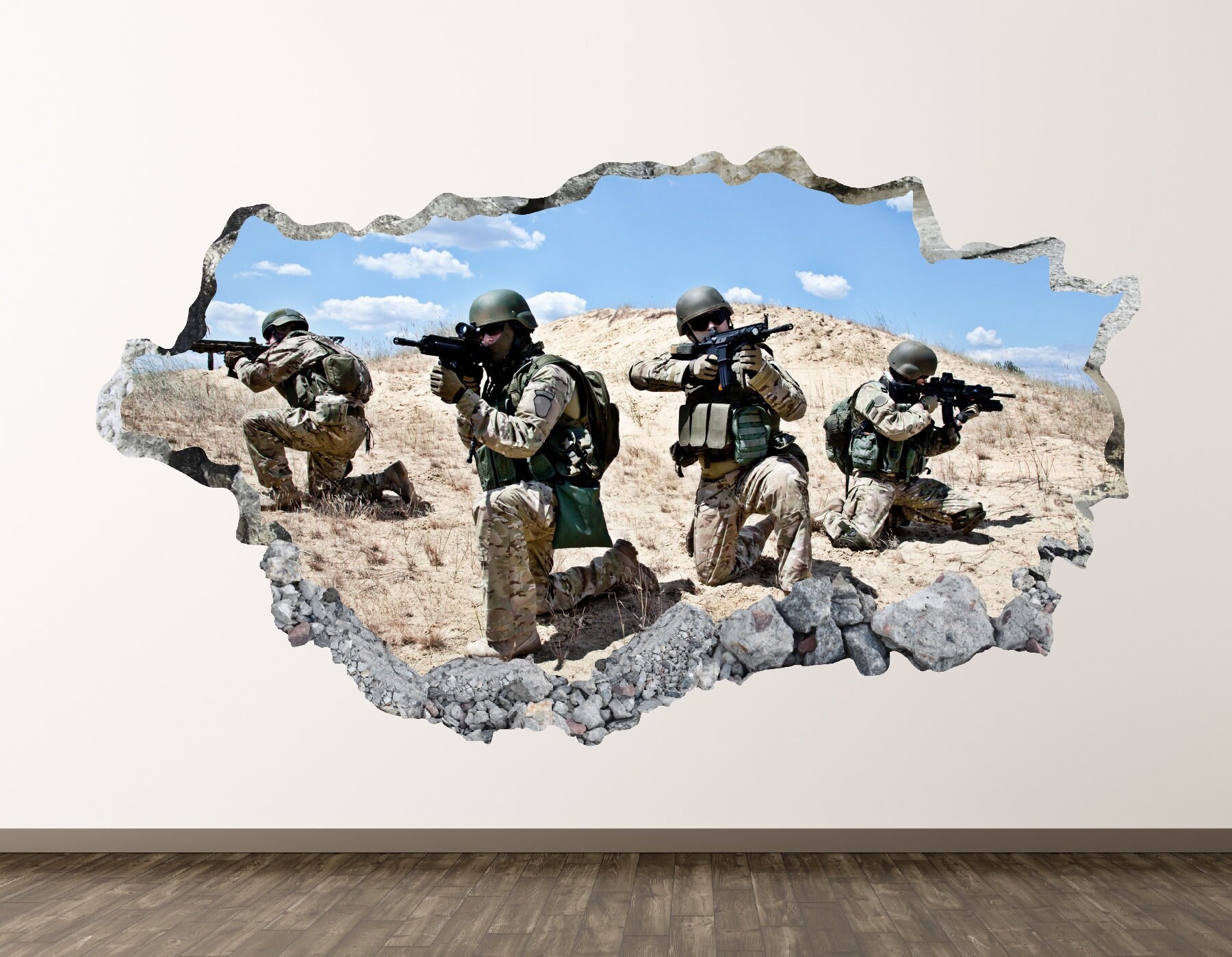 Soldiers Wall Decal Army Military 3D Smashed Wall Decor Art Etsy