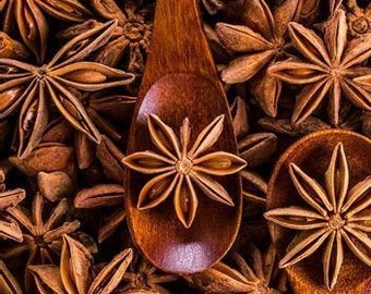 Organic Anise Stars  - 1, 2 or 3 oz Sizes - Culinary, Spices, Baking, Home Cook, Beverages, Gourmet Kitchen, Traditional Recipe