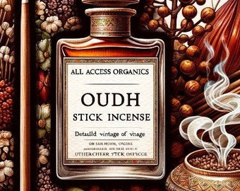 Oudh Incense 40 or 80 Sticks | Handmade Incense Sticks | Incense Burners | Meditation | Wicca | Oudh Stick Incense | Aromatherapy | Herbal