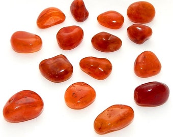Carnelian Tumbled Stones | Gemstone Healing | Chakra Stones |  Healing Stones | Wicca | Witchcraft Crystals | Energy Healing | Lucky Stones