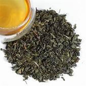 Mélange marocain de thé vert à la menthe biologique Thé rafraîchissant à la menthe verte et à la poudre Feuilles mobiles, infusion artisanale 1 oz, 2 oz, 3 oz image 1