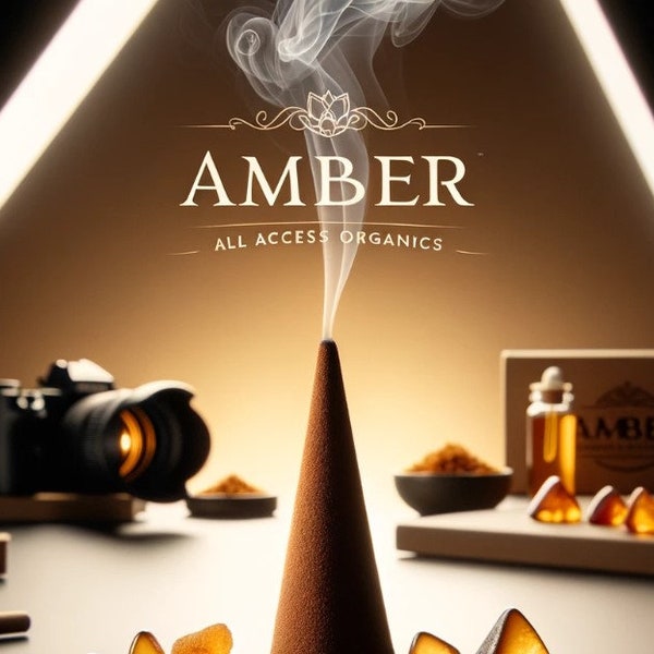 Amber Incense Cones - Rich & Earthy Aroma, 20/40 Pack, Handcrafted for Serenity and Warmth