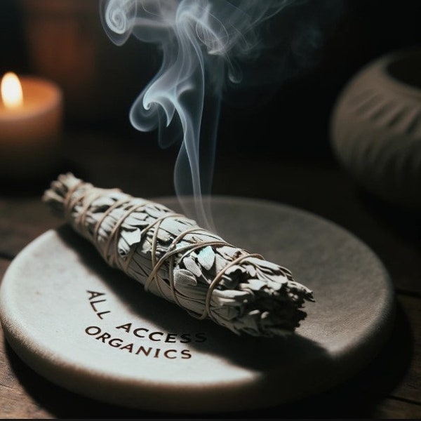 White Sage Smudge Stick 4 In | Ethically Harvested | Cleansing | Purification | Aromatherapy | Meditation | Wicca | Pagan | Celtic
