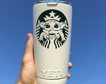 Popular themed custom tumbler -Can be personalized -We don't use stickers, laser etching, or printing. All hand coated by us,Dishwasher safe