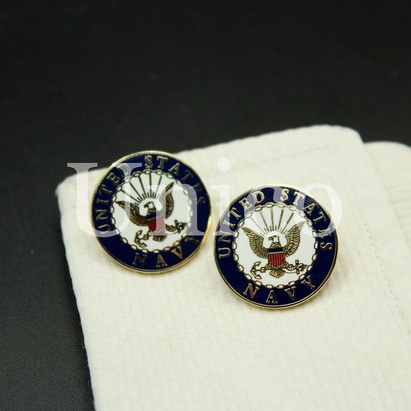 Navy Cufflinks Etsy