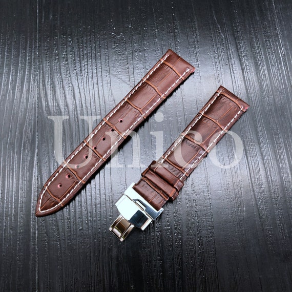 For GRAND SEIKO Leather Watch Brown White Strap Band Buckle - Etsy