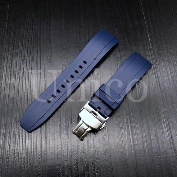 22mm Flat End Silicone Rubber Blue Strap for Seiko SKX Series - Etsy  Australia