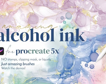 Alcohol Ink Procreate Brush Bundle: Fully Dynamic, no stamps!