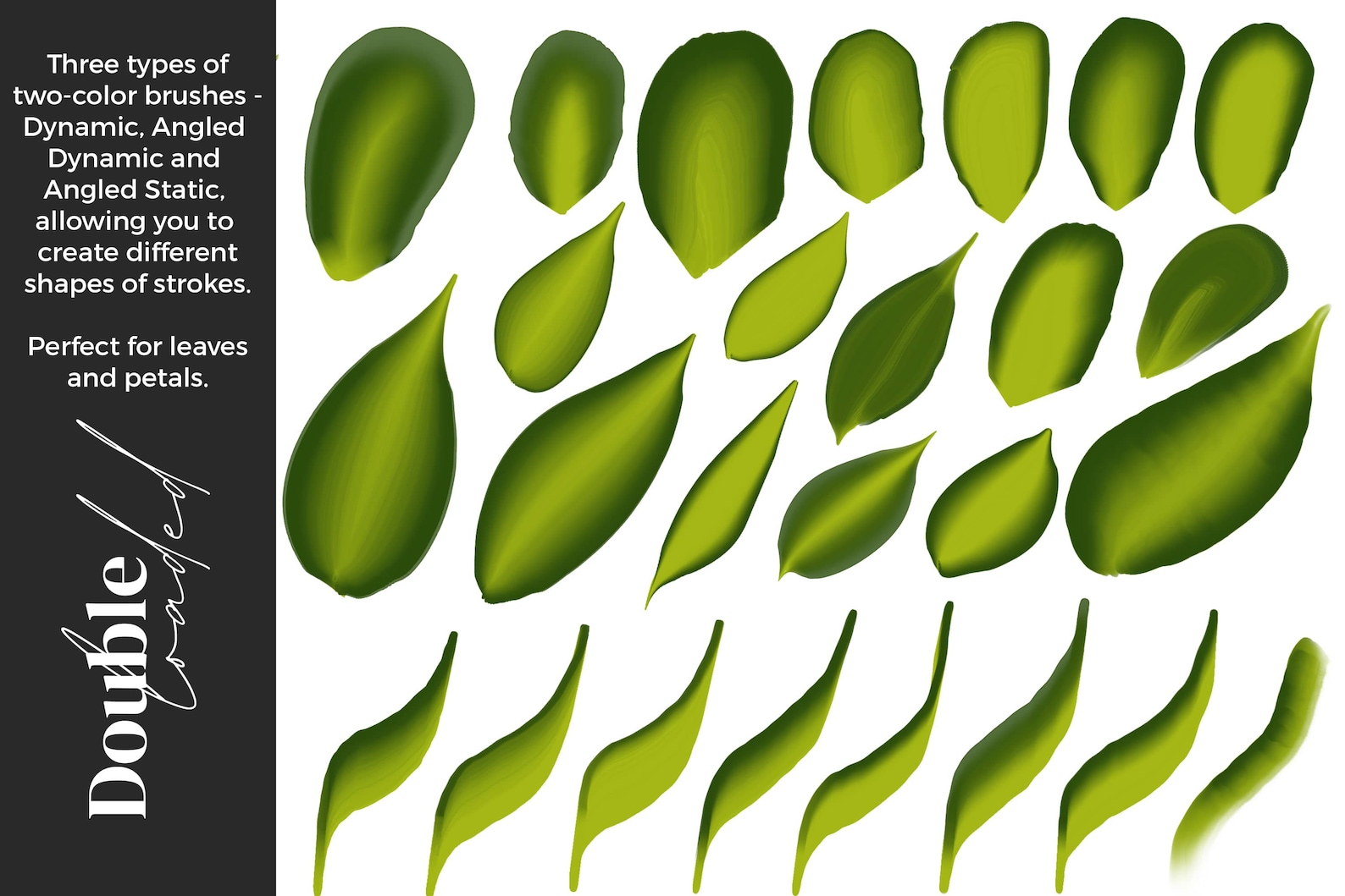 Dual Color Brushes for Procreate Digital One Stroke Painting - Etsy