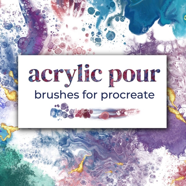 Acrylic Pour Brush Bundle for Procreate App on iPad - Fluid Art Intuitive Abstract Brushes for the Procreate App