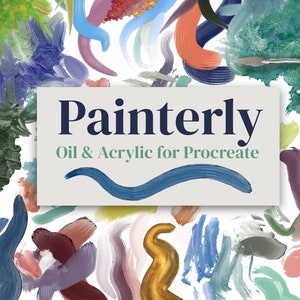 Painterly Oil & Acrylic Brush Bundle for Procreate 5x App on iPad - Dynamic Impasto Thick Paint Strokes in Procreate