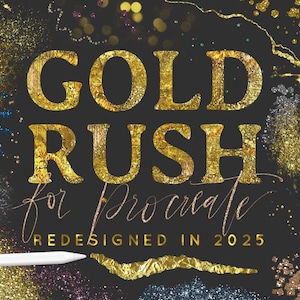 Gold Rush Procreate ブラシ: グリッター＆コンフェッティ ブラシ バンドル