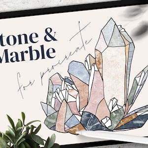 Stone & Marble Brush Bundle for Procreate App for iOs - Great for Illustrating Realistic Stone Texture! Marble for Procreate