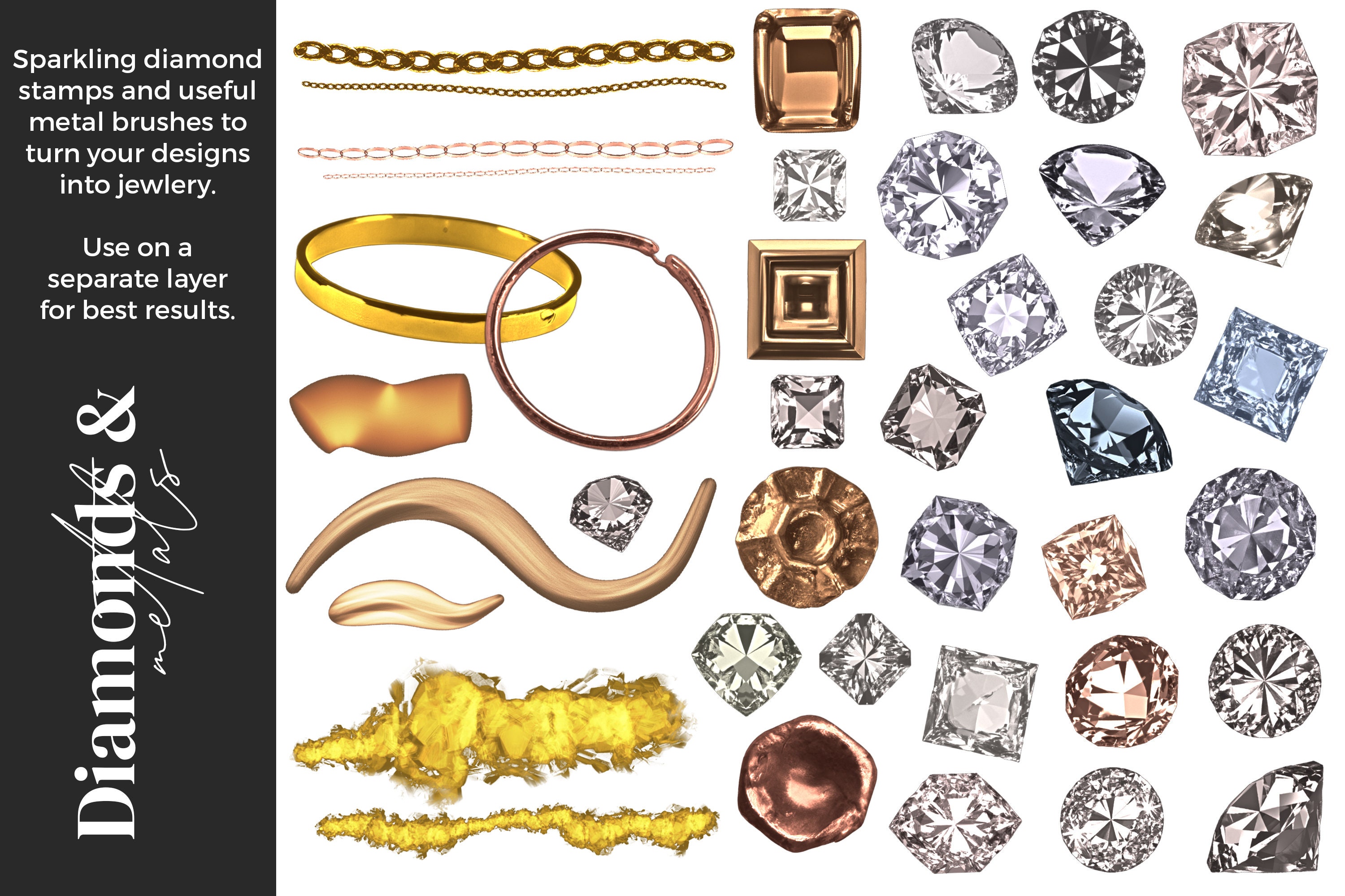 Gemstone Creator Brush Set for Procreate | Diamonds | Rocks Gemstone Creator Brush Set for Procreate | Diamonds | Rocks