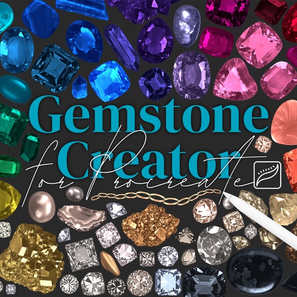 Gemstone Creator Brush Set for Procreate | Diamonds | Rocks | Metals and Jewellery Stamp Brushes