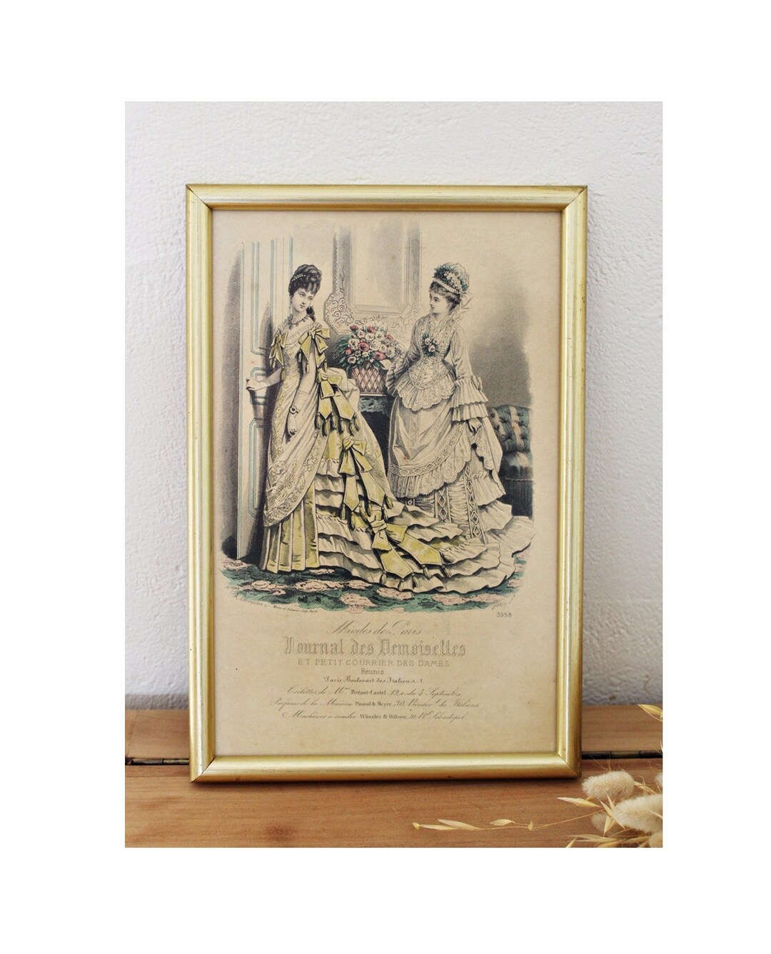 Ancienne gravure Journal des Demoiselles Modes de Paris 1870