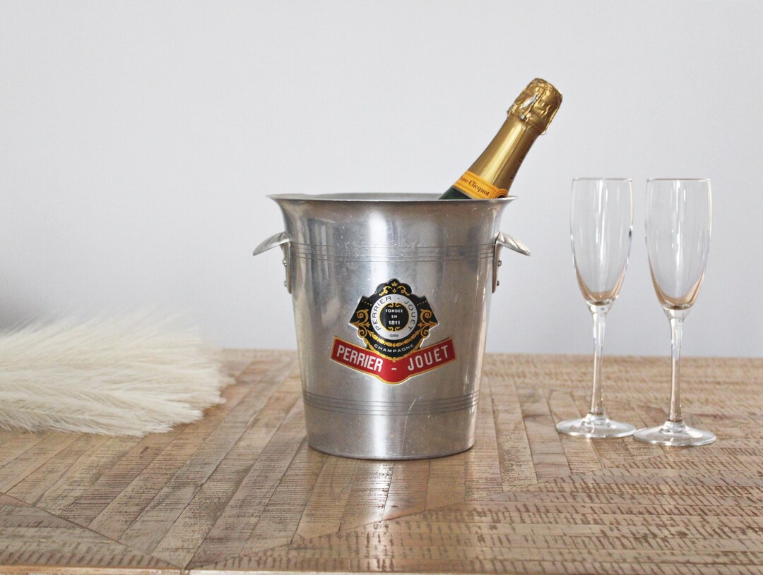 Perrier-Jouët シャンパンクーラー Vintage PERRIER JOUET Champagne Bucket in Aluminum – Made in