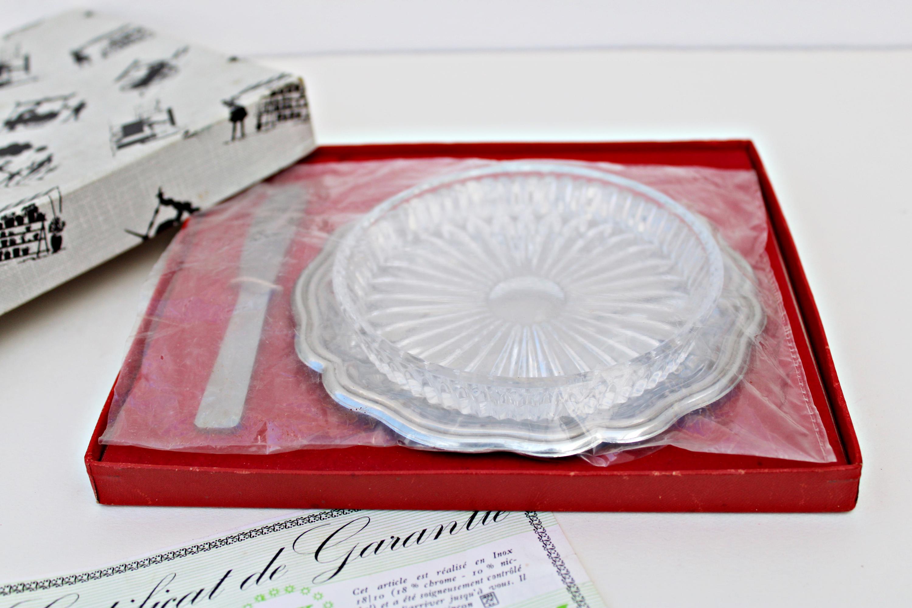 Vintage LETANG REMY PARIS Butter Dish in 18/10 Stainless Steel and