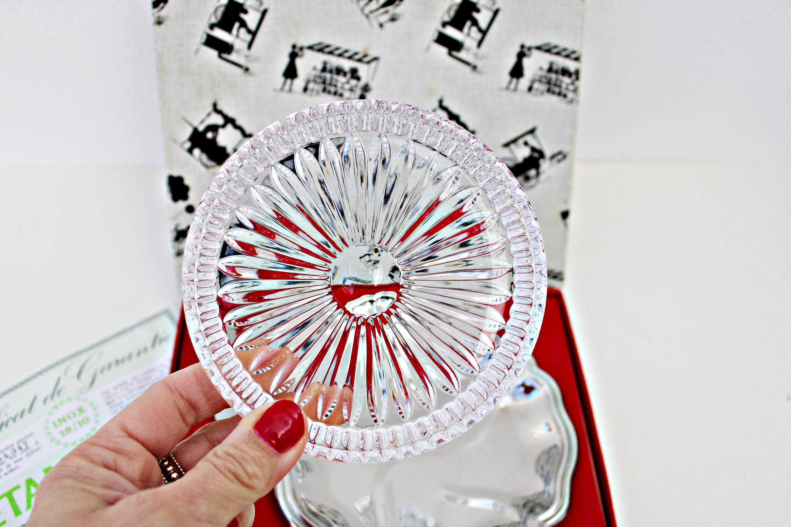 Vintage LETANG REMY PARIS Butter Dish in 18/10 Stainless Steel and