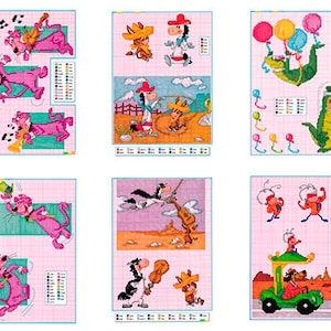 Hanna Barbera characters Set of Vintage Cross Stitch Patterns to download - PDF file