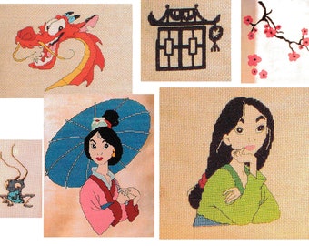 Mulan Set of Vintage Cross Stitch Patterns to download - PDF file