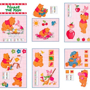 Set of Winnie the Pooh Vintage Cross Stitch Patterns to download - PDF file